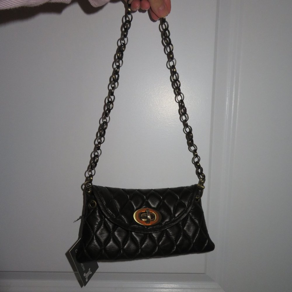 Carla Mancini Black Quilted Leather Clutch - Picture 10 of 10